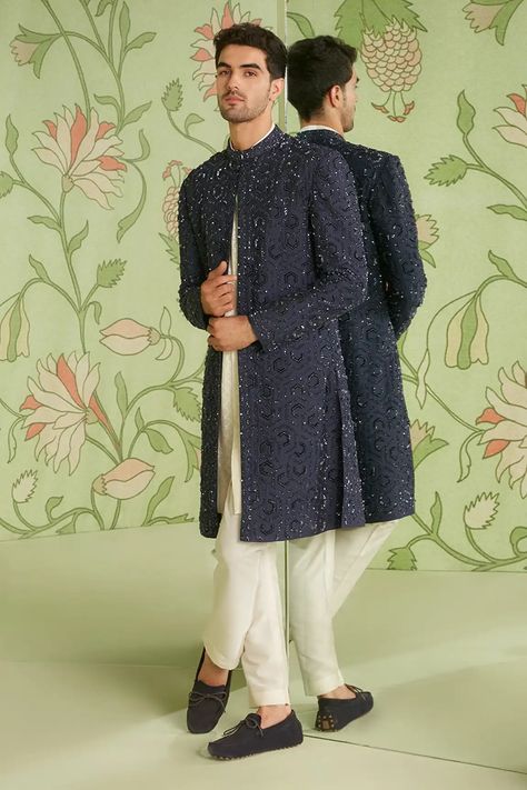 Jamdani Kurta, Wedding Dresses Men Indian, Blue Suit Men, Length Check, Kurta Set For Men, Kurta Men, Boys Kurta, Western Jacket, 3d Embroidery