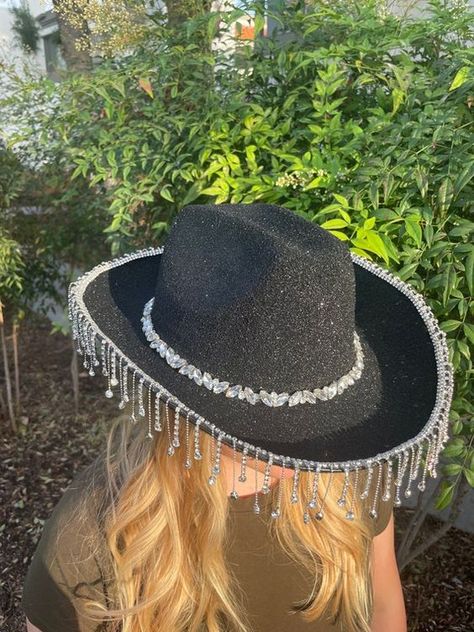 Scarf Sunglasses, Custom Cowboy Hats, Black Cowboy Hat, Hat Aesthetic, Black Cowgirl, Cowgirl Birthday Party, Space Cowgirl, Taylor Swift Tour Outfits, Cowgirl Aesthetic