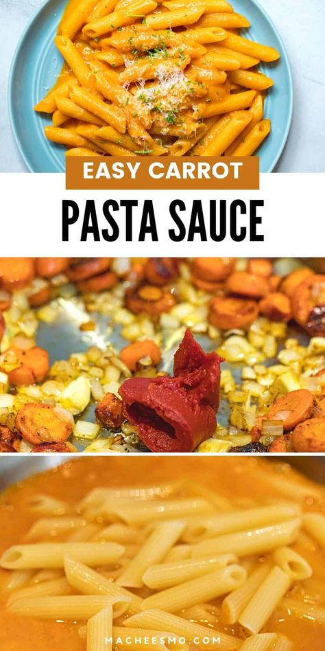 Baby Pasta Sauce, Carrot Pasta Sauce, Carrot Pasta, Carrot Dishes, Vegan Pasta Sauce, Easy Pasta Sauce, Italian Dinner Recipes, Italian Sauce, Pasta Sauce Recipes