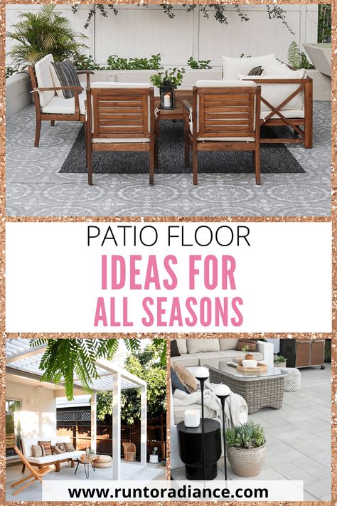 Patio Floor Ideas for Spring and Summer Lanai Garden Patio, Patio Flooring Ideas, Patio Floor Ideas, Patio Floors, Patio Floor, Stamped Concrete Patio, Flagstone Patio, Floor Ideas, Patio Flooring