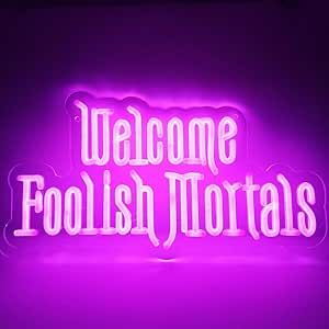 Welcome Foolish Mortals Neon Sign,Dimmable Halloween Party Haunted Mansion House Neon Light for Man Cave Birthday Halloween Party Decor Gifts Neon Haunted House, Haunted Mansion House, Welcome Foolish Mortals, Foolish Mortals, Mansion House, Birthday Halloween Party, Mansions Homes, Halloween 2024, Haunted Mansion