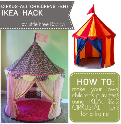 How to customize this adorable pink tent using IKEA's CIRKUSTALT tent frame! Ikea Tent, Tent Hacks, Childrens Tent, Pink Tent, Ideas Habitaciones, Diy Tent, Artsy Ideas, Diy Ikea Hacks, Kids Tents