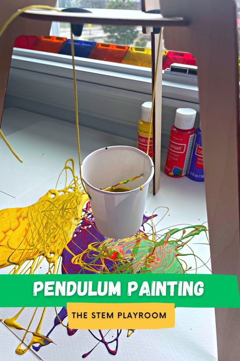 Pendulum Painting 🌈 Pendulum Art, Diy Kids Paint, Pendulum Painting, Summer Camp Art, Summer Stem, Easy Stem, Art In The Park, T Craft, Stem Crafts