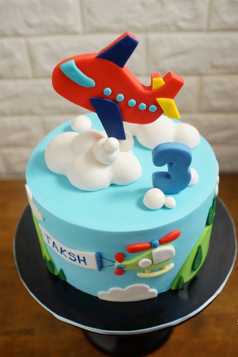 Airplane theme birthday cake (2D). Birthday Cake Airplane, 3rd Birthday Cakes For Boys, Planes Birthday Cake, Plane Cake, Airplane Birthday Cakes, Kue Fondant, Birthday Cake Kids Boys, Toddler Birthday Cakes, Airplane Cake