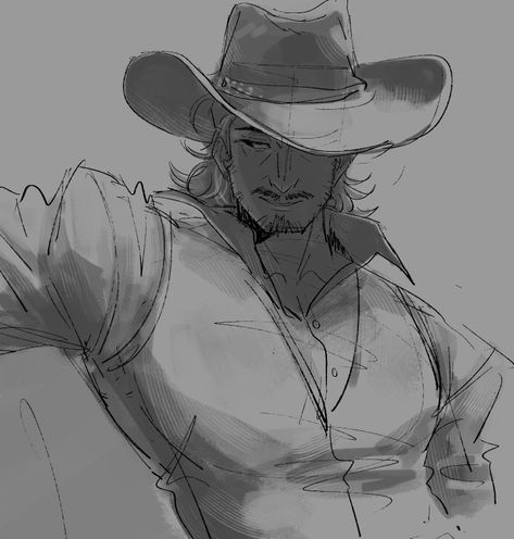 Cowboy Character Design, Cowboy Art, Art Poses, Sketchbook Art Inspiration, Drawing Poses, Drawing Reference Poses, Art Inspiration Drawing, Funky Art, A Drawing