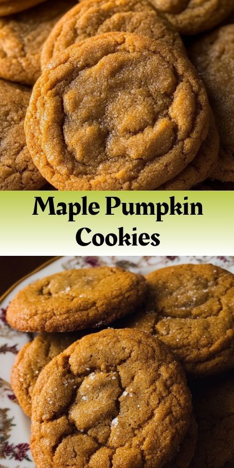 Maple Pumpkin Cookies - Chewy Autumn Delights Indulge in the flavors of fall with these chewy maple pumpkin cookies. Soft, chewy, and bursting with the warmth of pumpkin spice and rich maple syrup, these cookies are perfect for enjoying with a cup of tea on a cozy autumn afternoon. Follow this easy recipe to bring the taste of fall to your kitchen and your taste buds. #MaplePumpkin #FallCookies #PumpkinSpice #AutumnBaking #SweetTreats #EasyRecipe #ChewyCookies Brown Butter & Maple Chewy Pumpkin Cookies, One Sweet Mama Pumpkin Cookies, Gingersnap Pumpkin Pie Bites, Pumpkin Maple Syrup, Chewy Maple Pumpkin Cookies, Cookies For Fall Party, Desserts To Make With Pumpkin Puree, Chewy Maple Cinnamon Cookies, Healthy Maple Cookies