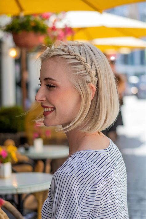 Elevate your look with this stunning hairstyle featuring a Dutch braid that beautifully complements short hair styles. Perfect for a casual day out or a chic evening, this easy-to-do braid adds a touch of elegance and fun to your pixie cut or bob. Whether you're going for a Korean-inspired vibe or a sleek French twist, this braid is versatile for all occasions. Explore this gorgeous Dutch braid tutorial and make your short hair shine! #shorthairstyles Short Hair French Braid, French Braid Short Hair, Dutch Braid Tutorial, Dutch Braid Hairstyles, Short Braids, Short Hairstyles For Thick Hair, Braid Tutorial, French Hair, Hair Shine