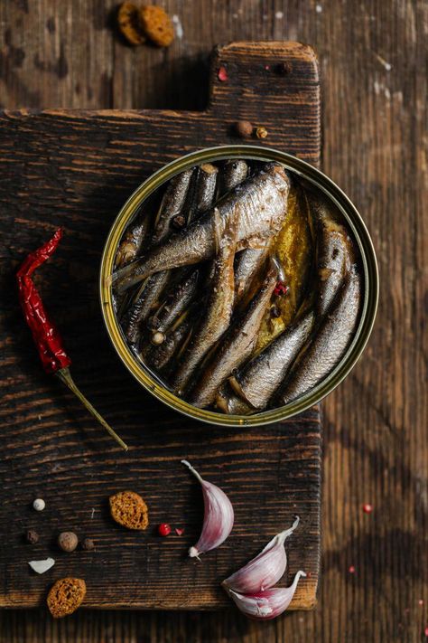 lunch, prepared, snack, canned, sardine, can, open, fresh, breakfast, tasty, fish, appetizer, wooden, background, closeup, conservation, toast, meal, food, dinner, delicious, conserve, sandwich, smoked, green, product, bread, sprat, seafood, table, tin, dark, sprats, slice, oil, rustic #SeafoodontheGrill Tinned Seafood, Fish Food Photography, Sardine Can, Dark Food, Tinned Fish, Fresh Breakfast, Dark Food Photography, Dinner Delicious, Fresh Tuna