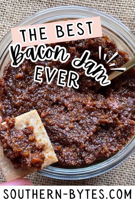 The Best Bacon Jam Recipe is a sweet and savory condiment that is made with caramelized balsamic onions and has a smoky flavor that is great on burgers. Bacon And Onion Jam, Best Bacon Jam Recipe, Bacon Onion Jam Recipe, Jalapeno Jam Recipe, Bourbon Bacon Jam, Onion Jam Recipe, Bacon Onion Jam, Bacon Jam Recipe, Slow Cooker Bacon