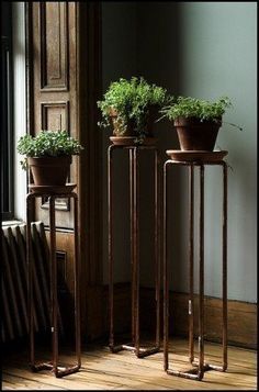 Tall Pedestal Plant Stand - Foter Diy Plant Stand, Pipe Furniture, Plant Stands, Design Industrial, Diy Plants, Boho Home, 인테리어 디자인, Plant Stand, Potted Plants