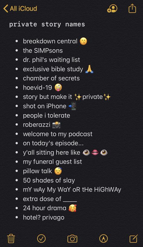 Names To Name Your Private Story On Snapchat, Snapchat Names Ideas For Me, Funny Names For Snapchat Private Stories, Private Story On Snapchat Names Ideas For Stoners, Snapchat Story Ideas Names, Ig Story Name Ideas, Funny Snapchat Stories Names, Things To Name Your Private Story, Instagram Story Name Ideas