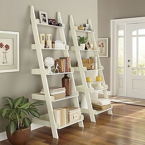 30 Incredible Shelf Decoration Ideas to Beautify Your Home ~ Matchness.com Bookshelf Decorating Ideas, Ladder Shelf Decor, Ladder Shelves, Shelf Decor Living Room, Ladder Bookshelf, Room Shelves, Ladder Shelf, Bookshelf Decor, Home Fashion