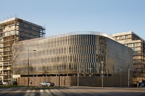 Gallery of Danube Vert Car Park / COSA Colboc Sachet architectures - 7 Car Park Design, Podium Design, Parking Building, Architectural Engineering, Natural Ventilation, Parking Design, Building Exterior, Facade Architecture, Facade Design