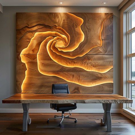 Crafting Ambiance with Premium Wood LED Panel Designs • 333+ Art Images Wood Epoxy Wall Art, Wooden Planks On Wall, Diy Plywood Art, Interior Cabin Ideas, Toy Collection Room, Wood Panel Art, Plywood Art, Inspiring Lifestyle, Wood Wall Design