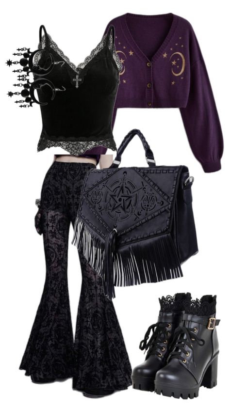 This is a gothic inspired winter outift Soft Goth Style Outfits, Gothic Outfits Polyvore, Winter Goth Clothes, Gothic Inspo Outfits, Goth Winter Outfits Snow, Library Goth Outfit, Cold Weather Goth Outfits, Gothic Christmas Outfit, Winter Witchy Outfits