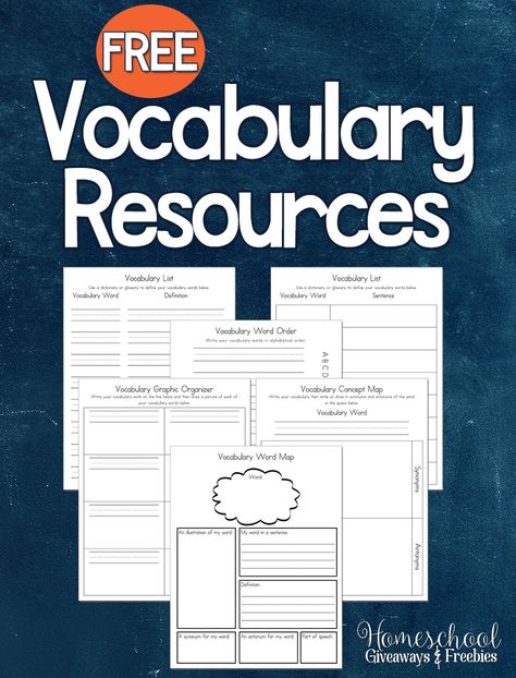 Free Vocabulary Printable Pack Free Vocabulary Printables, Homeschool Literature, Vocabulary Journal, Vocabulary Graphic Organizer, Dictionary Skills, Building Vocabulary, Vocabulary Instruction, Vocabulary Book, Academic Vocabulary