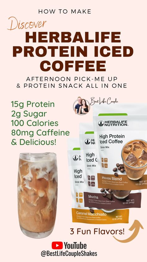 Ditch the high sugar coffee house drinks for this great tasting Herbalife Protein Iced Coffee! You'll thank us later. Not much later, but later lol Just kidding, no need to thank us =) If you like coffee drinks, watch the 52 second video to see why you need this! It's fantastic on it's own, but also a fun way to boost the protein in your shake. We have a few recipes, email us if you want us to send you a couple! mauriceandsandra@bestlifecouple.com Herbalife Coffee Shake Recipes, Herbalife Coffee Recipes Mocha, Herbalife Iced Coffee, Herbalife Iced Coffee Recipes, Herbalife Coffee Recipes, Herbalife Protein Coffee Recipes, Herbalife Coffee, High Protein Iced Coffee, Blended Coffee Recipes