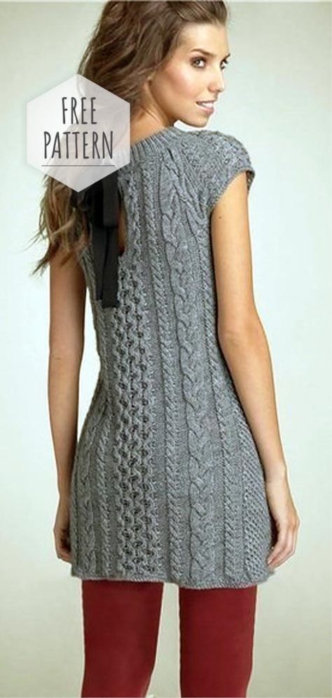 Knitting Tunic Free Pattern Knit Tunic Pattern, Tunic Pattern Free, Tunic Knitting Patterns, Etsy Knitting Patterns, Knitting Projects Free, Prom Dress Pattern, Knitted Tunic, Knit Dress Pattern, Knitting Patterns Free Sweater