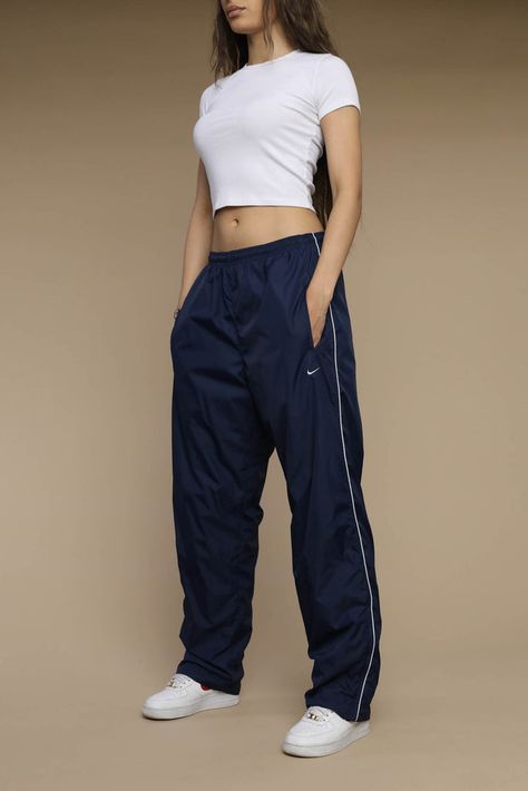 Purchase Vintage Nike Windbreaker Pants Nikes Track Pants, How To Style Windbreaker Pants, Nike Windbreaker Track Pants, Retro Nike Pants, Vintage Nike Parachute Pants, Vintage Nike Fit, Adidas Pants Vintage, Adidas Windbreaker Pants, Nike Windbreaker Pants Outfit