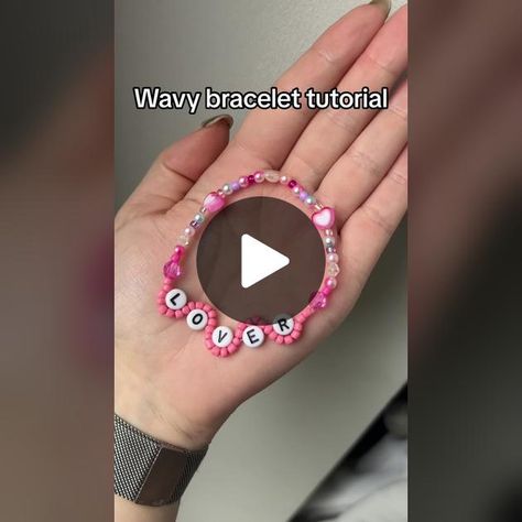 How To Do Wave Bracelet, Beaded Wave Bracelet Tutorial, Eras Tour Friendship Bracelets Fancy, Wave Beaded Bracelet, How To Make Double Bracelets, How To Make A Wavy Bracelet, How To Make Eras Tour Friendship Bracelets, Double Word Bracelet Tutorial, Eras Tour Friendship Bracelets Tutorial