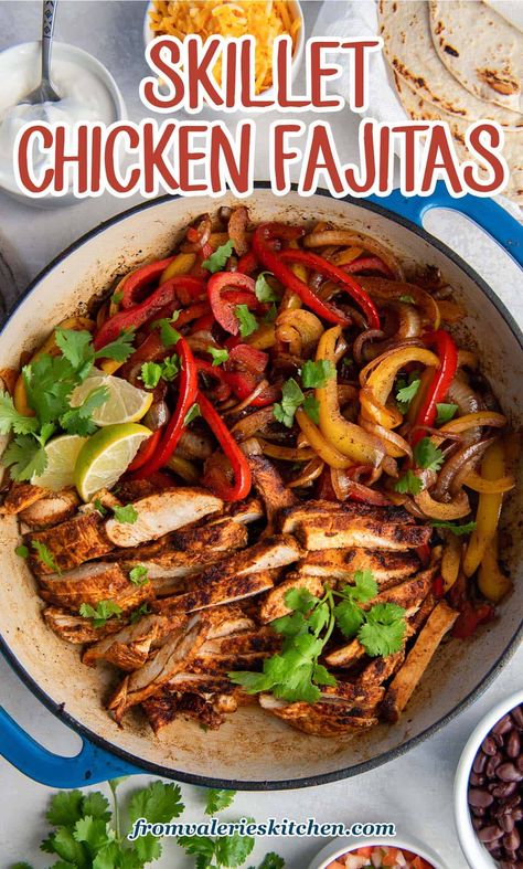 Stove Top Fajitas, Stovetop Fajitas, Chicken Fajitas Stove Top, Fajita Skillet, Stove Top Chicken Fajitas, Stovetop Chicken Fajitas, Dutch Oven Chicken Fajitas, Pan Fajitas, Chicken Fahijatas Recipe