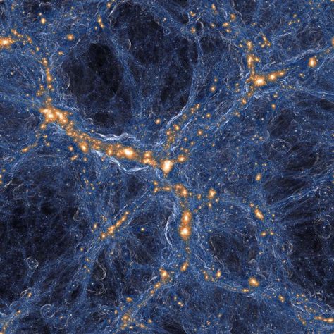 This visualization of the Laniakea supercluster, which represents a collection of more than 100,000... [+] estimated galaxies spanning a volume of over 100 million light-years, shows the distribution of dark matter (shadowy purple) and individual galaxies (bright orange/yellow) together. Despite the relatively recent identification of Laniakea as the supercluster which contains the Milky Way and much more, it's not a gravitationally bound structure and will not hold together as the Universe cont Cosmic Web, Structure Of The Universe, Cosmic Microwave Background, Star Clusters, Hubble Images, Dark Energy, Black Holes, Hubble Space, Milky Way Galaxy