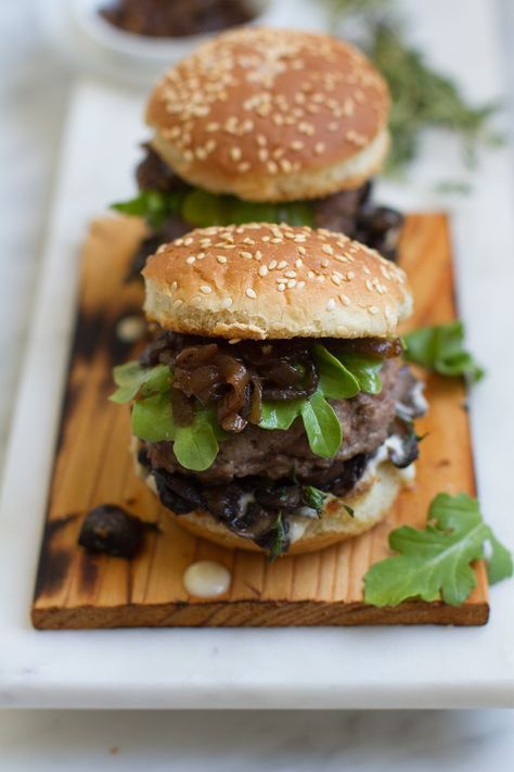 Bison Sliders Recipe, Mini Burger Buns, Bison Meat, Bison Burgers, Staff Party, Burger Sliders, Mini Burgers, Roasted Mushrooms, Slider Recipes