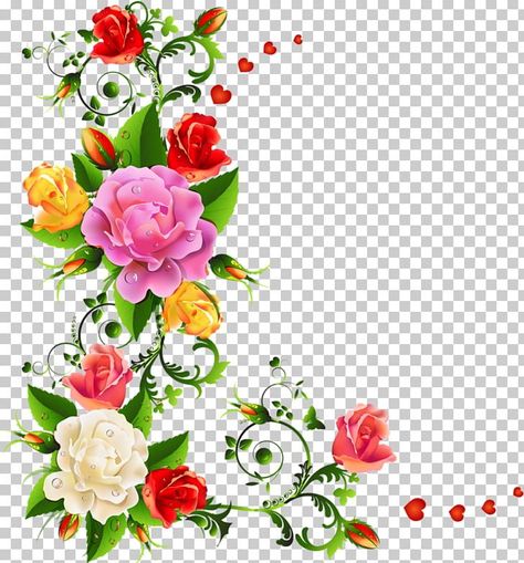 Flower Border Clipart, Border Flowers, Boarders Designs For Projects, Corner Border, Banner Clip Art, Color Clipart, Flower Png Images, Logo Design Love, Beautiful Eyes Images