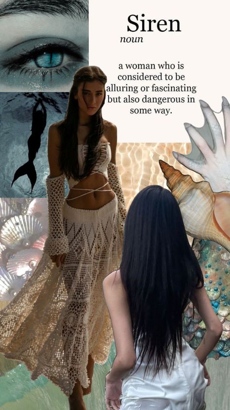 Siren moodboard #siren #moodboard #mermaid #sirencore #sirenaesthetic #mermaidaesthetic Siren Moodboard, Siren Energy, Siren Costume, Dark Mermaid, H2o Mermaids, Rare Features, Siren Mermaid, Ocean Girl, Shotting Photo