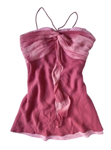 Silk Cami Top, Pink Halter Top, 2000s Outfits, Looks Party, Silk Cami, Totally Spies, Eclectic Fashion, Really Cute Outfits, Pink Silk