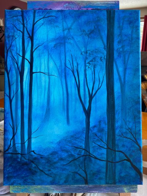 Acrylic Fantasy Painting Monochromatic Painting Acrylic, Monochromatic Acrylic Painting, Monochromatic Art Painting, Monochromatic Painting Ideas, Monochromatic Painting, Drawing Collection, Monochrome Painting, Monochromatic Art, Coloring Inspiration