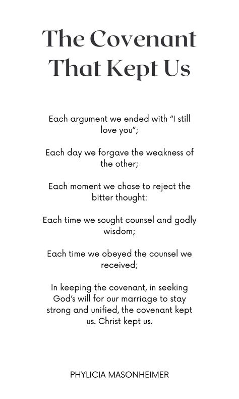 Is it ever hard for you to keep your vows? Today, Phylicia shares with us ways in which to love your spouse more and keeping the covenant you made to each other. Read more here! Christian Vows, Covenant Marriage Vows, The Wife Contract And Love Covenants, Christian Spouse Quotes, Phylicia Masonheimer, Waiting For Marriage, Love Your Spouse, Marriage Covenant, Covenant Marriage