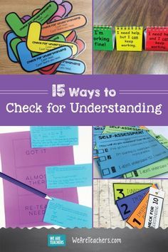 Checking For Understanding Strategies, Checks For Understanding, Assessment For Learning Primary, Ways To Get To Know Your Students, Check For Understanding Ideas, Ttess Evaluation, Formative Assessment Ideas Elementary, Self Assessment For Students, Classroom Feedback