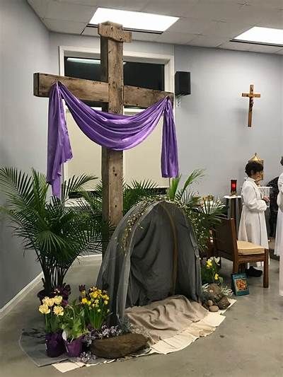 Pin by Ryu Tempest on Church decorations | Church altar decorations ... Easter Sanctuary Decorations, Easter Church Decorations Ideas, Lent Church Decorations, Easter Decorations For Church Sanctuary, Church Easter Decorations Sanctuary, Easter Sunday Church Decorations, Catholic Church Easter Decorations, Easter Altar Decorations, Easter Church Flowers