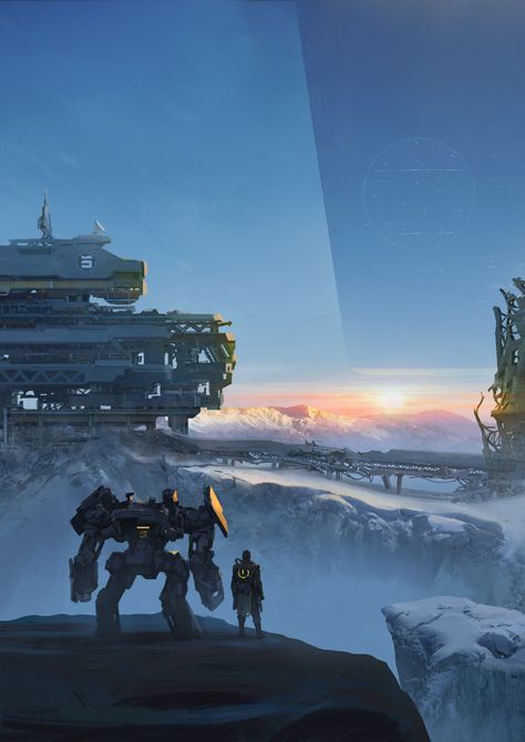 ArtStation - book cover snow mountain, mark zhang Crystal City, Sci Fi Environment, Snow Mountain, Fantasy Concept Art, Sci Fi Art, Traditional Art, Great Britain, Interior And Exterior, Concept Art