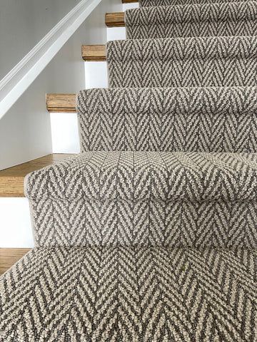 Taupe Carpet, Staircase Runners, Runner For Stairs, Grey Carpet Runner, Herringbone Carpet, Gray Stair Runner, Gray Stairs, Stair Rug Runner, Stairs Renovation