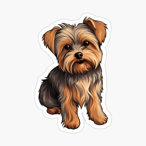 Get my art printed on awesome products. Support me at Redbubble #RBandME: https://www.redbubble.com/i/sticker/Adorable-Yorkshire-Terrier-Yorkie-Puppy-Dog-Drawing-by-meganohm/155701502.EJUG5?asc=u Yorkie Cartoon Drawing, Yorkie Doodle, Puppy Dog Drawing, Yorkie Illustration, Yorkie Clipart, Drawing Sticker, Yorkie Terrier, Yorkie Dogs, Yorkie Puppy