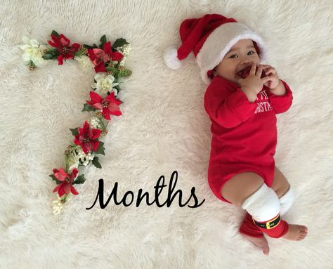 7months Baby Photography, 7 Month Baby Photo Ideas, 7 Months Baby Photoshoot, Monthly Baby Photography, Baby Christmas Photography, 7 Month Baby, Mother Baby Photography, Christmas Baby Pictures, Baby Boy Newborn Photography