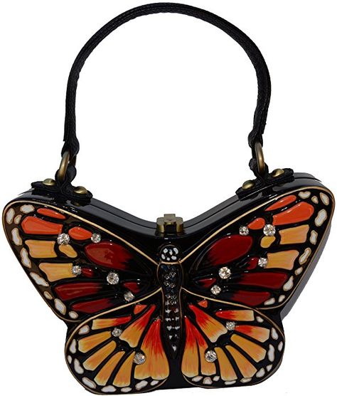 Timmy Woods Beverly Hills Monarch Butterfly Organic Wood Handbag About Butterfly, Fancy Purses, Funny Bags, Butterfly Fashion, Butterfly Bags, Art Jewelry Design, Floral Handbags, Organic Wood, Butterfly Dress