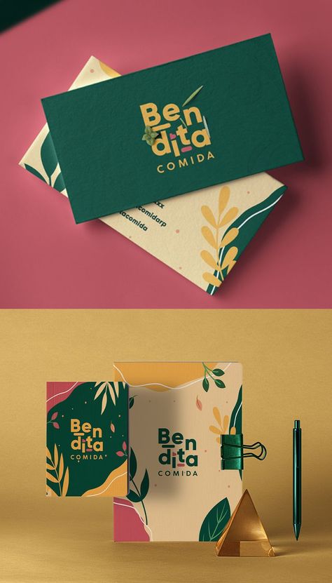 Food Business Branding, Food Company Branding, Green Branding Design, Thanks Card Design, Business Design Ideas, Fun Branding Design, Business Card Design Creative Ideas, Food Brand Design, Food Typography Design