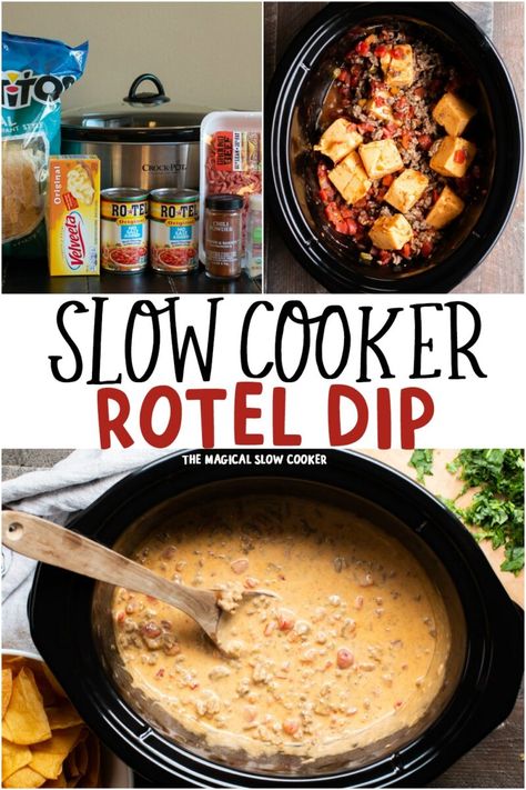 Rotel Dip Recipes, Easy Rotel Dip, Dip Thanksgiving, Dip For Parties, Health 2023, Crockpot Express, Magical Slow Cooker, Rotel Dip, Crock Pot Dips