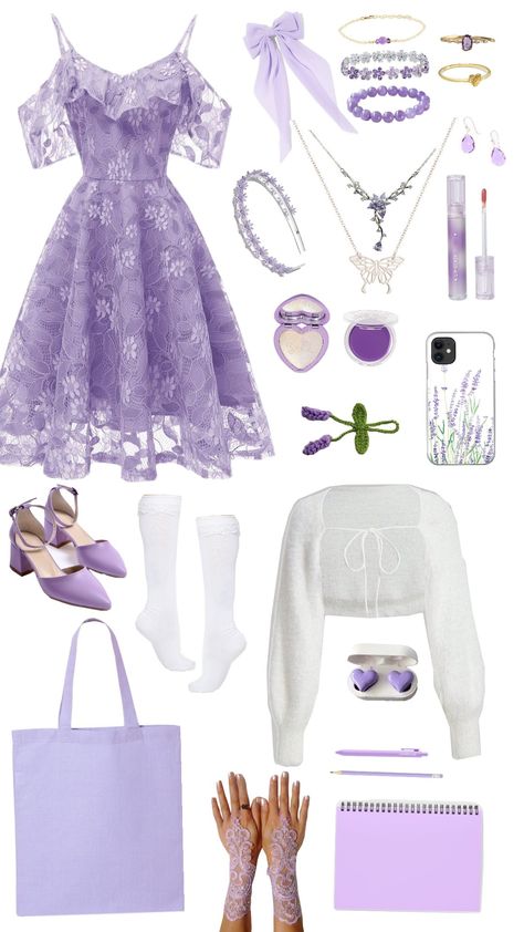 #outfit #lavender #inspo Lavender Outfits, Pacifica Northwest, Lavender Outfit, Purple Outfit, Lavender Aesthetic, Purple Fits, Soft Girl Aesthetic, Purple Outfits, French Culture