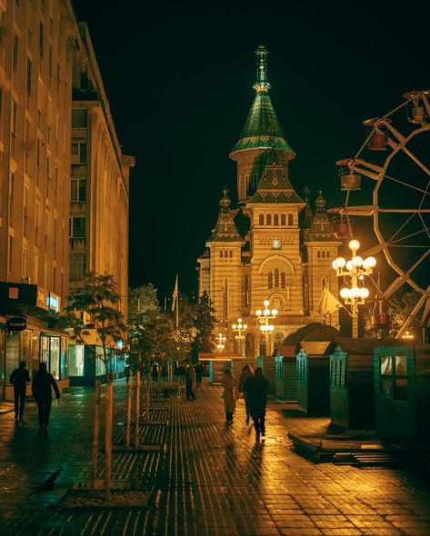 Photos I took at night in Timisoara & Arad, Romania: part I Romania Aesthetic Dark, Romania Constanta, Sinaia Romania, Oradea Romania, Timisoara Romania, Romania Oradea, Night In, Romania, At Night