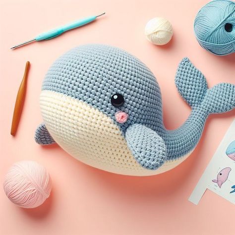 Crochet Baby Humpback Whale Amigurumi Pattern Free Crochet Humpback Whale, Large Whale Crochet Pattern, Whale Free Crochet Pattern, Whale Amigurumi Pattern Free, Whales Crochet, Whale Crochet Pattern Free, Whale Amigurumi Pattern, Crochet Whale Pattern, Crochet No Sew