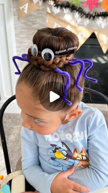 Halloween Hair Styles, Crazy Hair For Kids, Girl Hair Dos, Wacky Hair Days, Crazy Hair Day, Wacky Hair, Crazy Hair Day At School, Easter Hair Bow