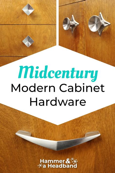 Where to Find Mid-Century Modern Cabinet Hardware and Drawer Pulls Amber Shellac Cabinets, Mid Century Modern Cabinet Hardware, Diy Mid Century Modern Furniture, Mid Century Modern Kitchen Cabinets, Cabinet Hardware Ideas, Mid Century Modern Cabinet, Modern Kitchen Hardware, Mid Century Modern Door, Mid Century Modern Cabinets