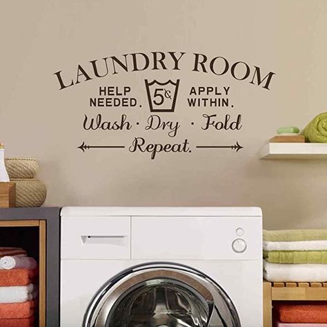 Laundry Room Decor Signs, Vintage Laundry Sign, Laundry Room Decal, Rustic Laundry, Wash Dry Fold Repeat, Laundry Room Wall Art, Laundry Room Wall, Rustic Laundry Rooms, Vintage Laundry Room