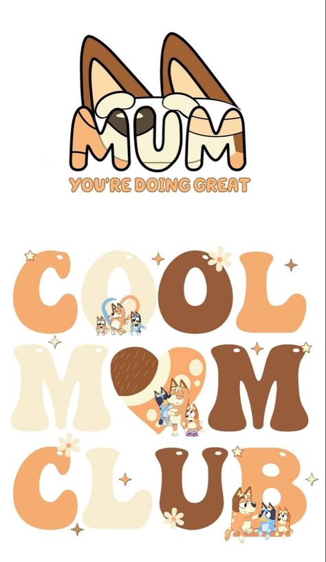 Bluey Mom Svg, Bluey Sublimation Ideas, Bluey Tshirt Ideas, Bluey Cricut, Bluey Stuff, Bluey Mom, Bluey Party, Sublimacion Ideas, Cute Images For Wallpaper