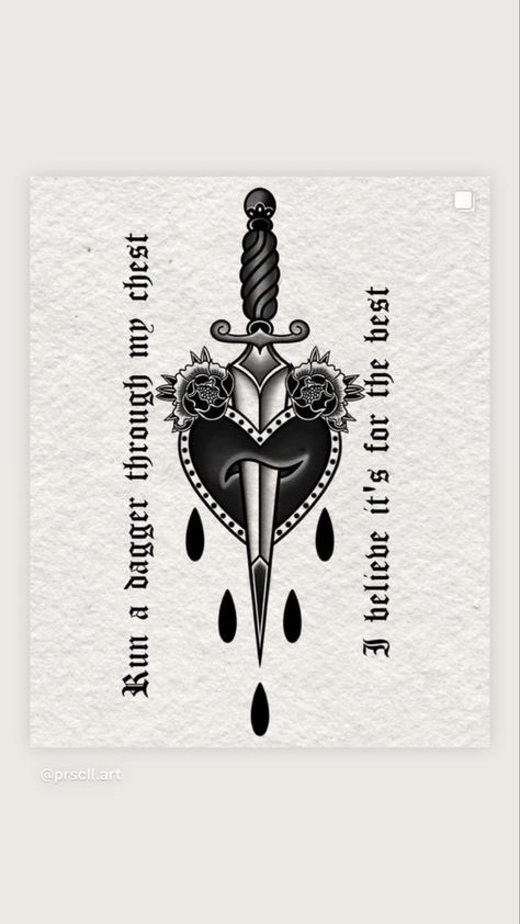 Bad Omens Inspired Tattoo, Bad Omens Tattoo, My Chemical Romance Tattoo, Piercing Inspo, Flash Sheet, Tattoo Flash Sheet, Bad Omens, Dagger Tattoo, Tattoo Flash Art