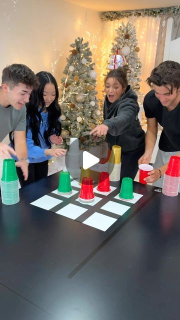 The Smily Fam on Instagram: "Cup Flip Tic Tac Toe Battle! 🎄 #family #christmas #game" Christmas Group Games, Christmas Party Games For Groups, Indoor Party Games, Christmas Games To Play, Christmas Party Games For Adults, Fun Holiday Games, Funny Christmas Games, Fun Family Christmas Games, Funny Party Games